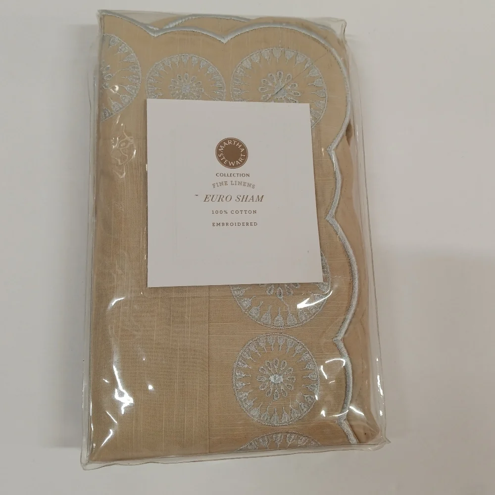 Martha Stewart Fine Linens Embroidered Euro Sham SINGLE 26